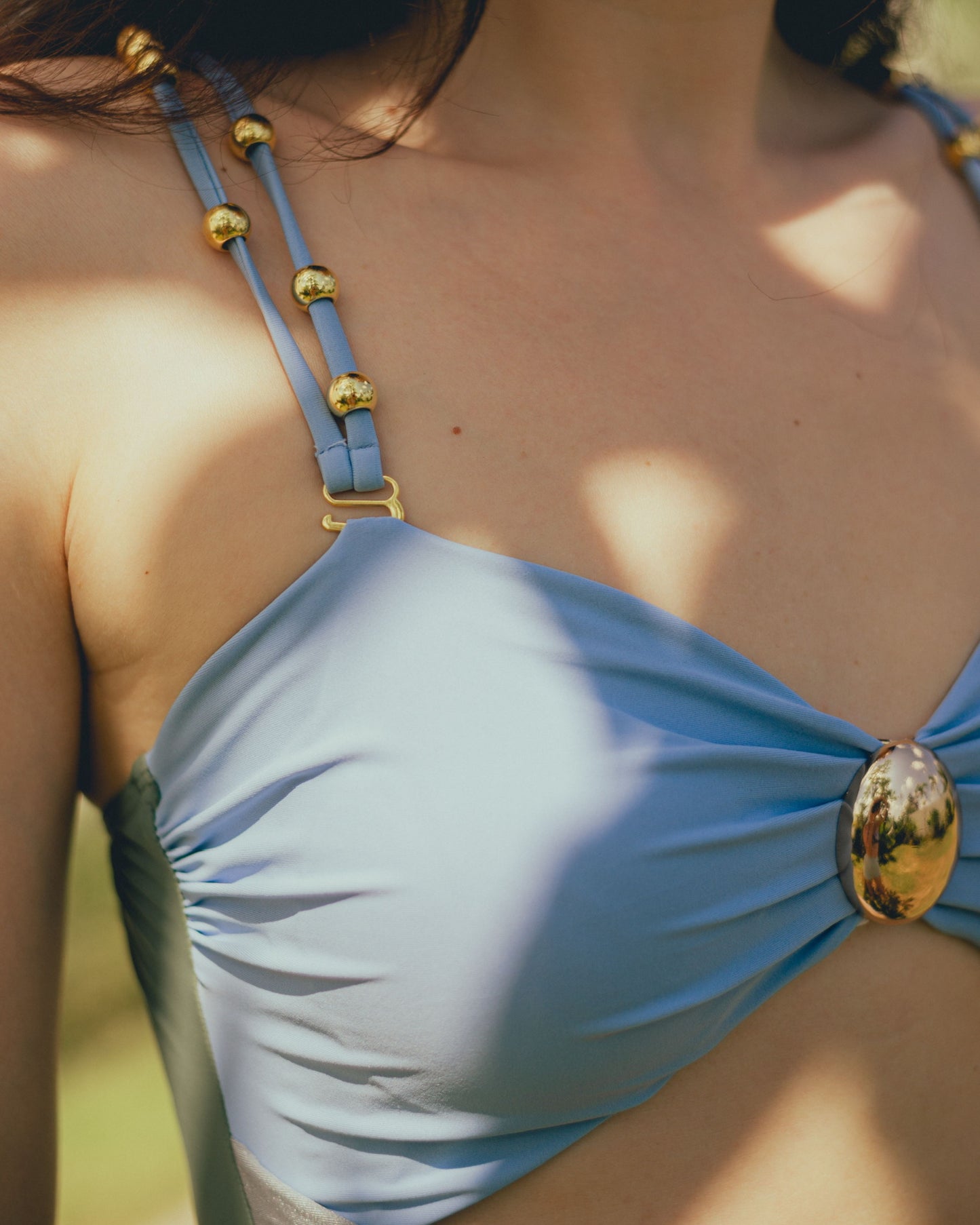 Bermuda Luxury Women Swimsuit Set with Embellished Sarong & Maxi Dress